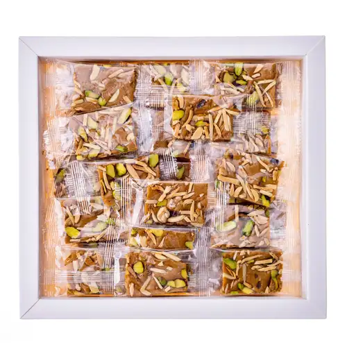 سوهان عسلی لقمه مخلوط (پسته و بادام) (250 گرم)